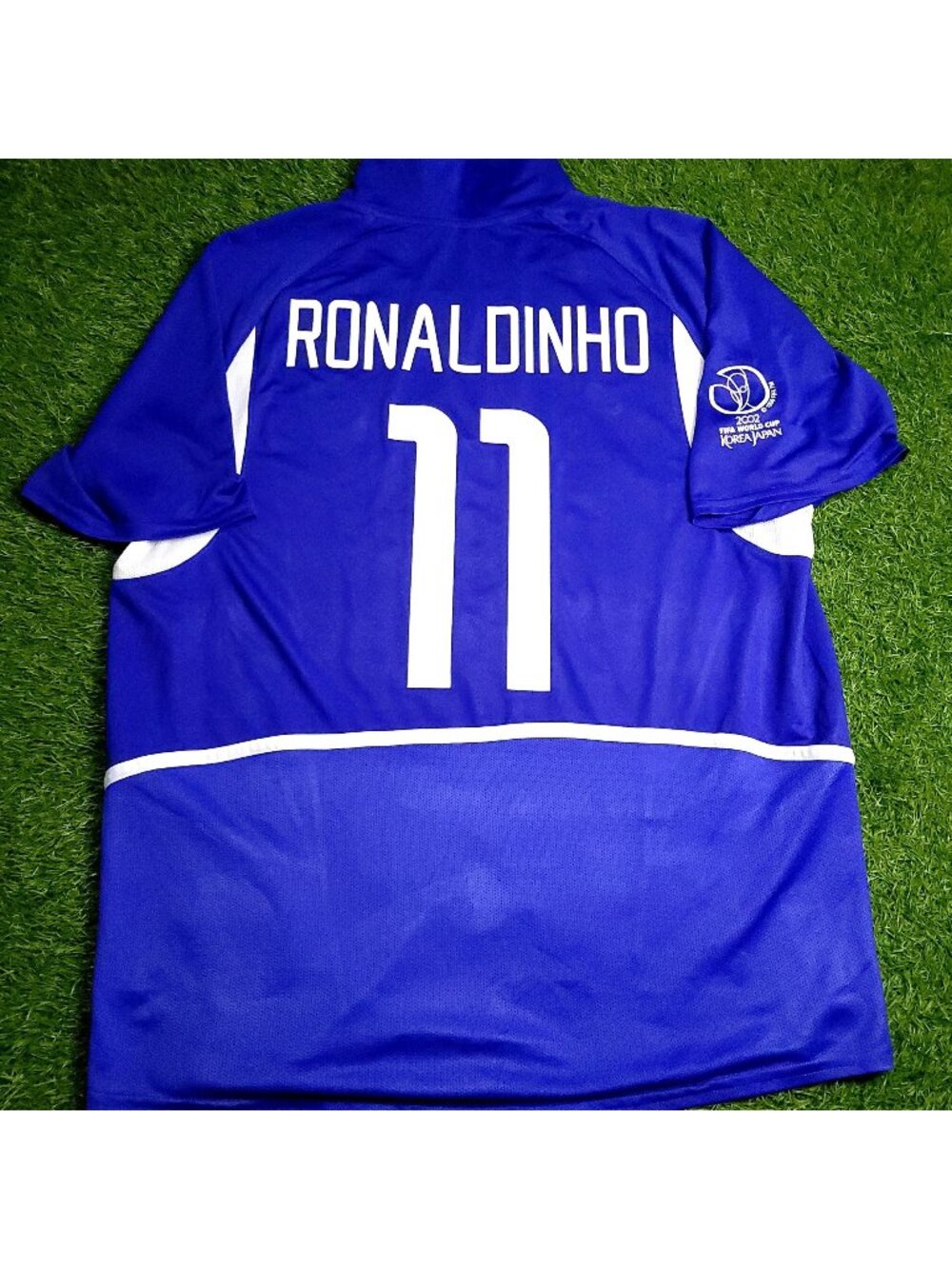 Ronaldinho Brazil 2002 WORLD CUP Away Soccer Jersey L